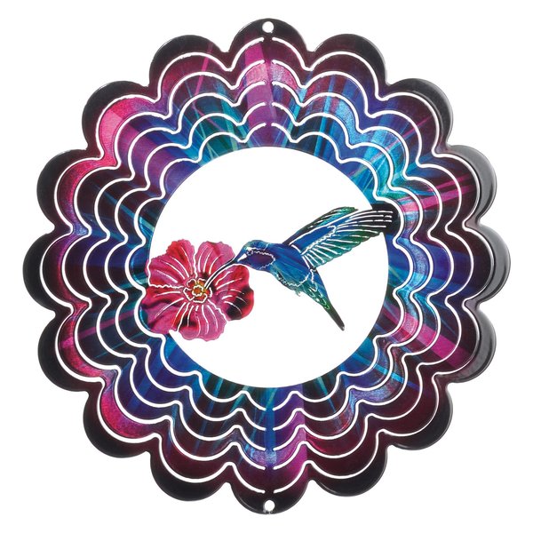 Next Innovations Kaleidoscope Small Hummingbird Fuchsia Wind Spinner 101405003-FUSCHIA